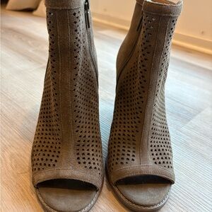 Lucky Brand Brown Perforated Ankle Booties